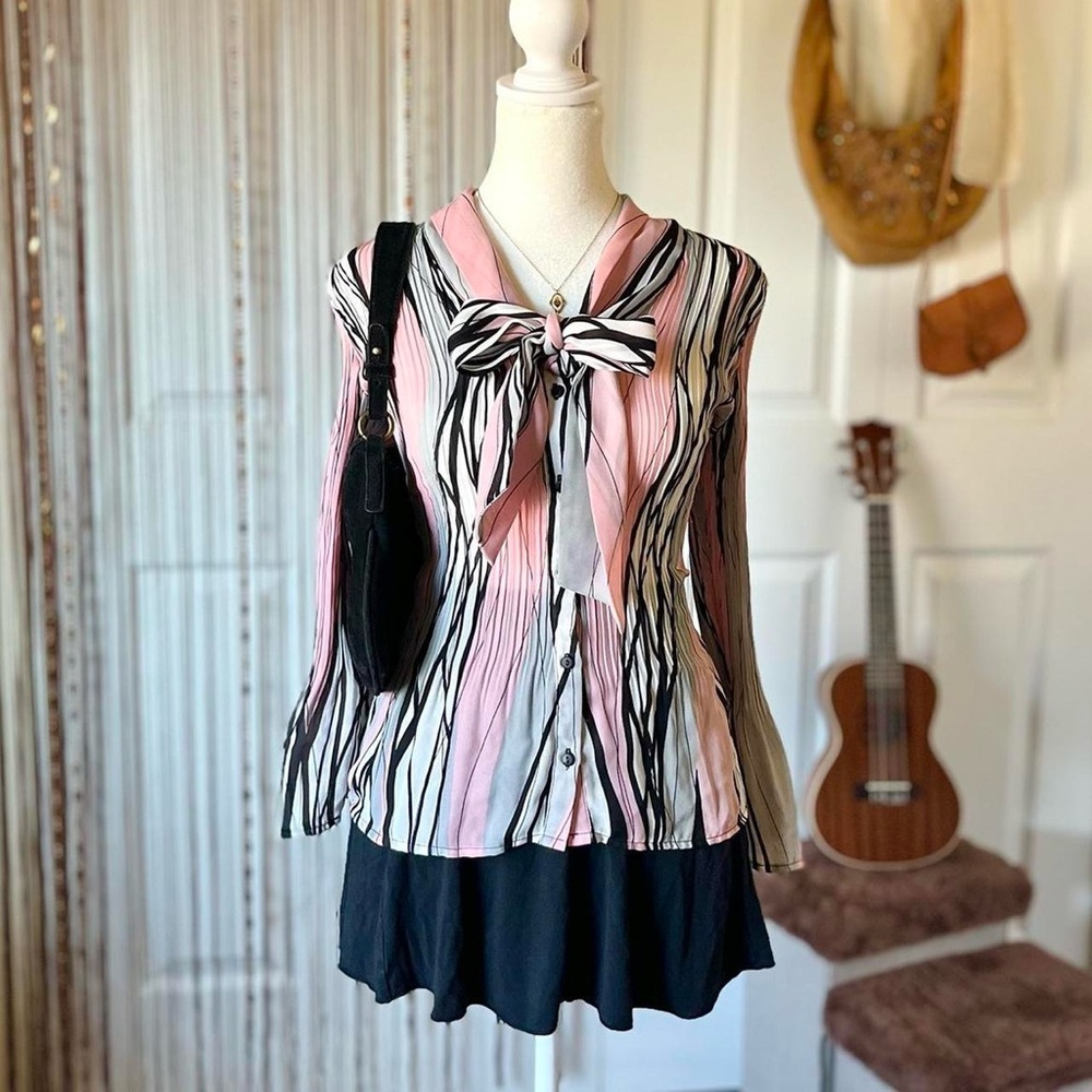 sunny leigh striped button up blouse